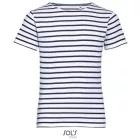 utt_so01400wh-nv-12a SOL'S SO01400 SOL'S MILES KIDS' - ROUND NECK STRIPED T-SHIRT 12A