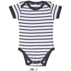 utt_so01401wh-nv-12-18m SOL'S SO01401 SOL'S MILES BABY - STRIPED BODYSUIT 12/18M