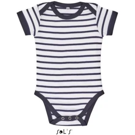 utt_so01401wh-nv-3-6m SOL'S SO01401 SOL'S MILES BABY - STRIPED BODYSUIT 3/6M