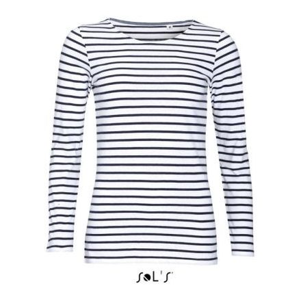 utt_so01403wh-nv-2xl SOL'S SO01403 SOL'S MARINE WOMEN - HOSSZÚ UJJÚ CSÍKOS PÓLÓ 2XL