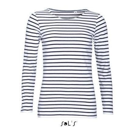 utt_so01403wh-nv-xl SOL'S SO01403 SOL'S MARINE WOMEN - HOSSZÚ UJJÚ CSÍKOS PÓLÓ XL