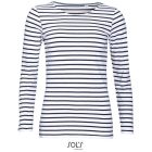 utt_so01403wh-nv-xl SOL'S SO01403 SOL'S MARINE WOMEN - HOSSZÚ UJJÚ CSÍKOS PÓLÓ XL