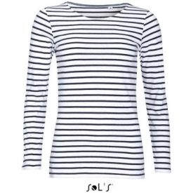   utt_so01403wh-nv-xs SOL'S SO01403 SOL'S MARINE WOMEN - HOSSZÚ UJJÚ CSÍKOS PÓLÓ XS