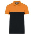 utt_wk210bl-or-s Designed To Work WK210 UNISEX ECO-FRIENDLY TWO-TONE SHORT SLEEVE POLO SHIRT S