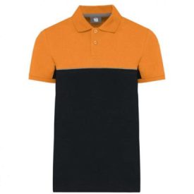   utt_wk210bl-or-s Designed To Work WK210 UNISEX ECO-FRIENDLY TWO-TONE SHORT SLEEVE POLO SHIRT S