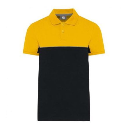 utt_wk210bl-ye-2xl Designed To Work WK210 UNISEX ECO-FRIENDLY TWO-TONE SHORT SLEEVE POLO SHIRT 2XL