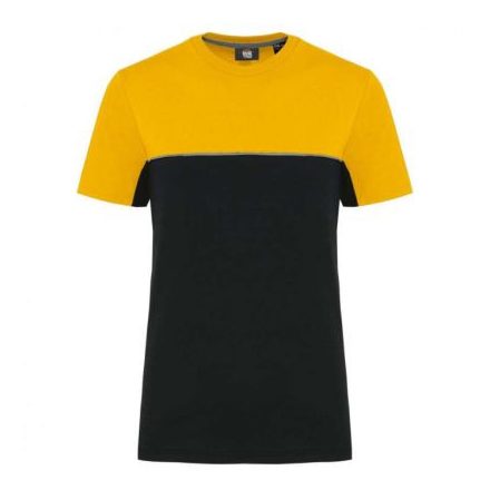 utt_wk304bl-ye-4xl Designed To Work WK304 UNISEX ECO-FRIENDLY SHORT SLEEVE TWO-TONE T-SHIRT 4XL