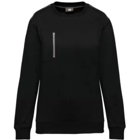   utt_wk403bl-si-xs Designed To Work WK403 UNISEX DAYTODAY CONTRASTING POCKET SWEATSHIRT XS