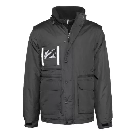 utt_wk6106bl-m Designed To Work WK6106 DETACHABLE-SLEEVED WORKWEAR PARKA M