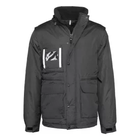   utt_wk6106bl-s Designed To Work WK6106 DETACHABLE-SLEEVED WORKWEAR PARKA S